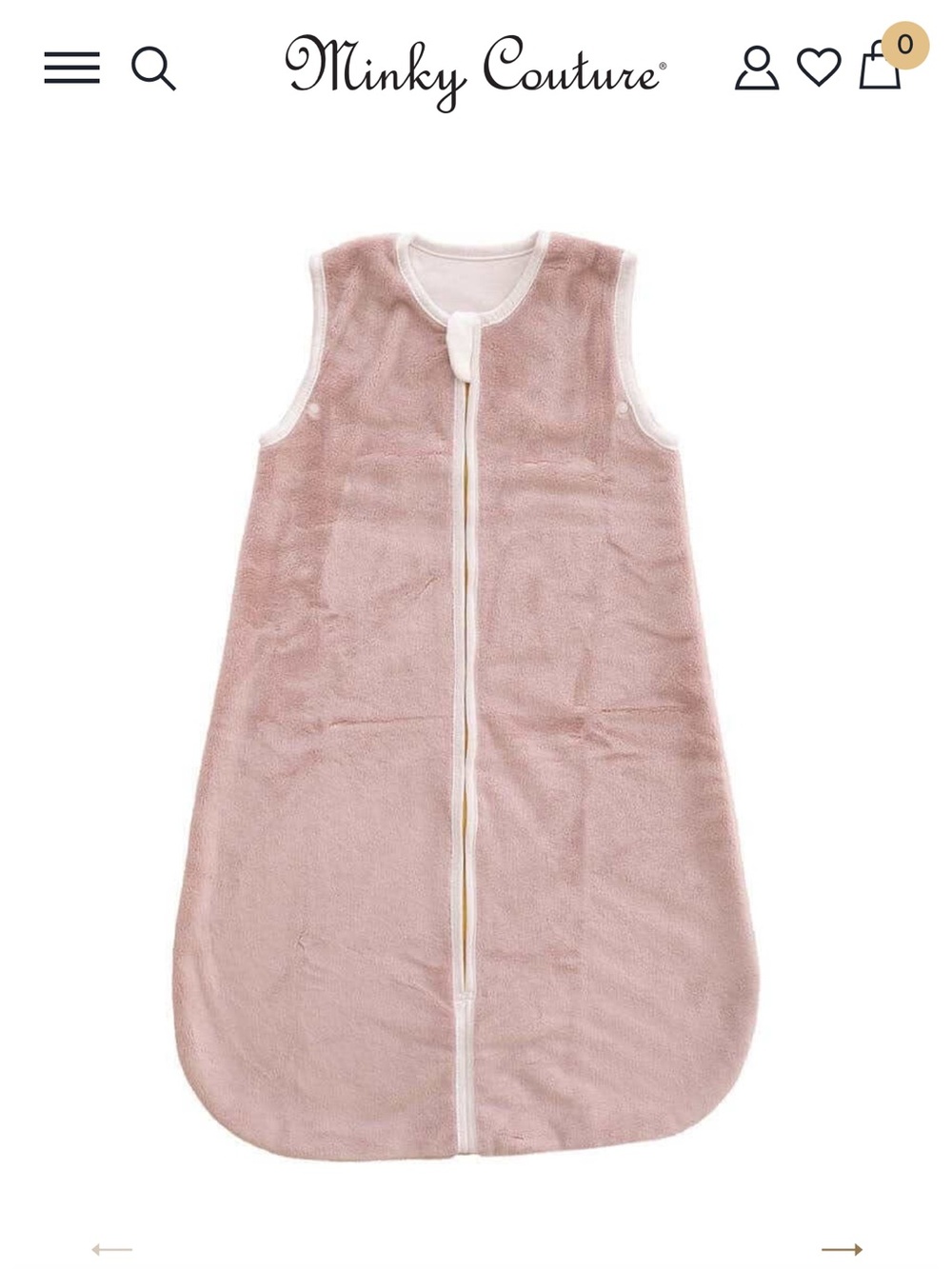 Minky Couture blush pink wearable baby sleep sack